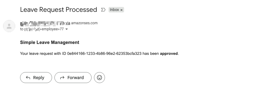 Image: Leave decision notification for employee