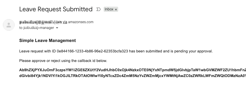 Image: Leave approval request for manager