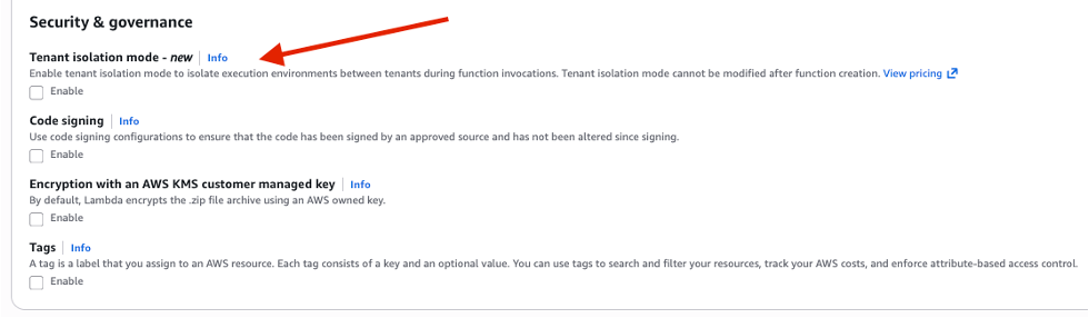 Image: Creating Lambda function in AWS console